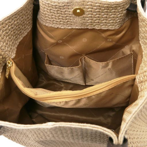 TL KeyLuck - Woven printed leather shopping bag